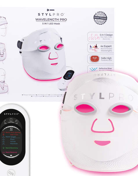StylPro - Length Pro 5-in-1 - Maschera viso a LED bianca - view 1