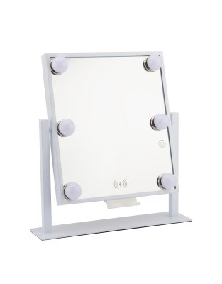 Miroir Bluetooth style hollywoodien-Blanc One Size