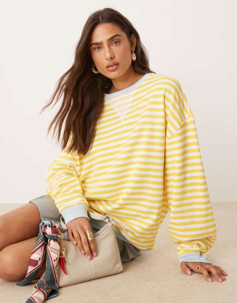Sudadera a rayas de colores de corte clásico con cuello redondo de Free People - view 1