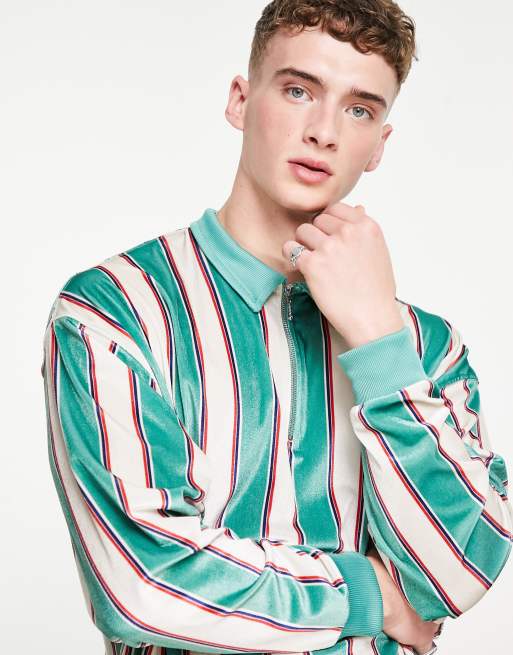 Sudadera a rayas de corte extragrande con estampado New York de tejido de rizo de ASOS DESIGN