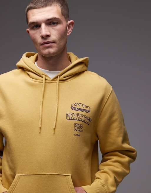 Sudadera amarilla con capucha y estampado de sándwich en la espalda de Carhartt WIP, 5 de 5