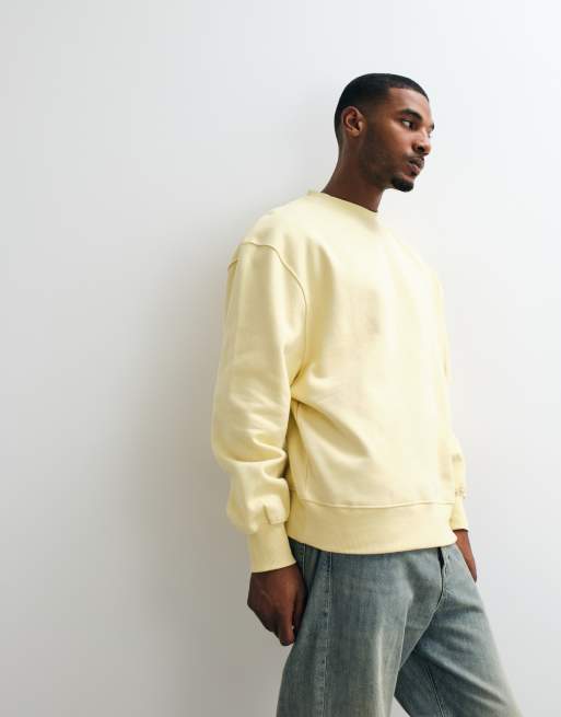 Sudadera amarilla empolvado extragrande de tejido grueso de 400 g/m² premium de ASOS DESIGN, 4 de 5