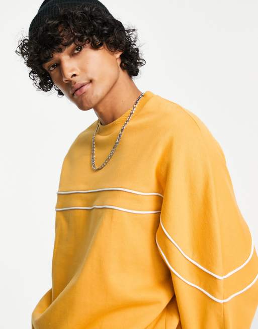 Sudadera amarilla extragrande con ribetes de ASOS DESIGN (parte de un conjunto)