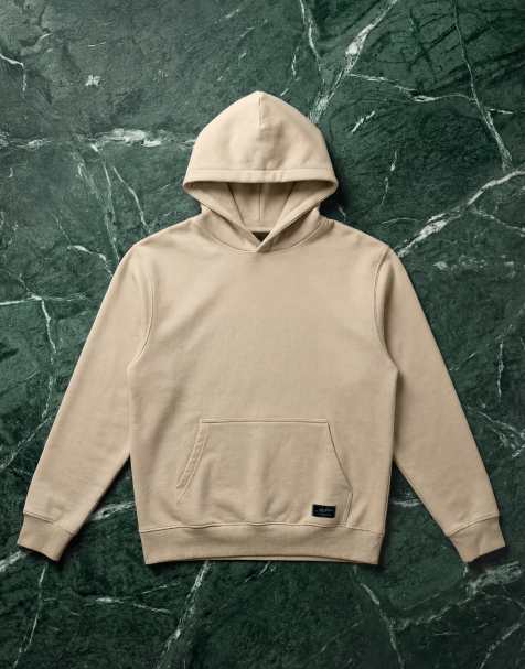 Sudadera amarilla extragrande de tejido grueso de 400 g/m² con capucha y detalle de etiqueta de tejido liso de ASOS DESIGN - view 1