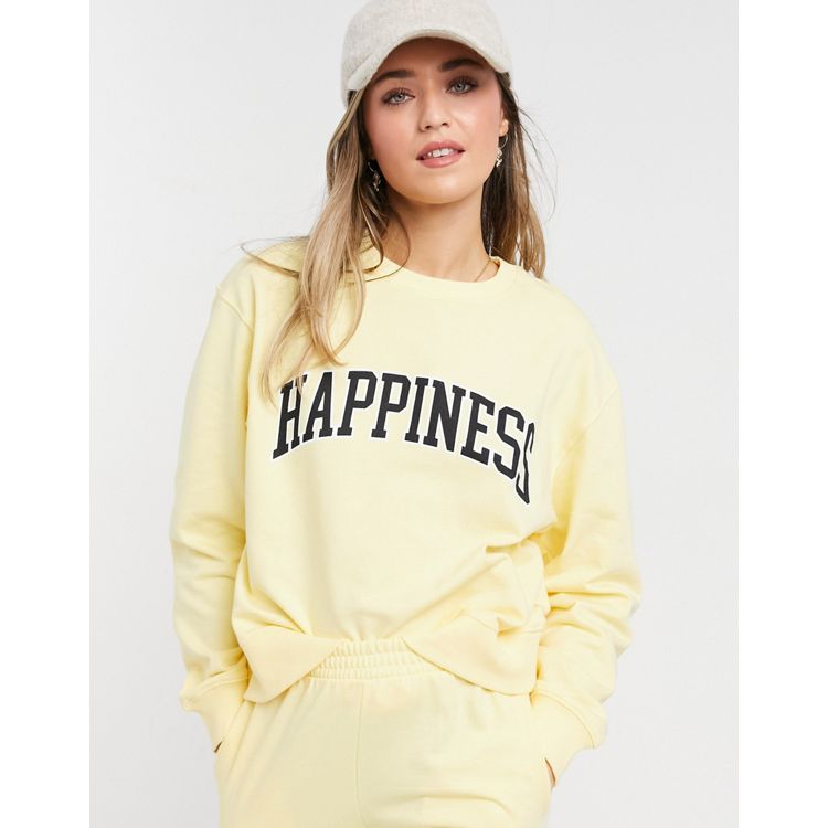 Camiseta de Mujer Amarillo Claro Happiness
