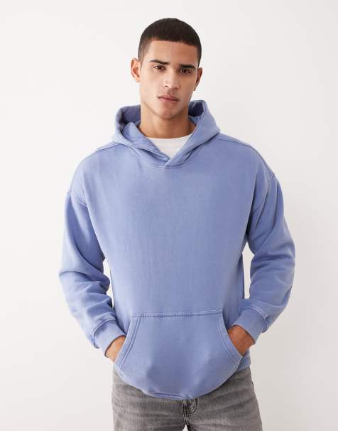 Sudadera azul básica con capucha y bolsillo delantero de Abercrombie & Fitch - view 1