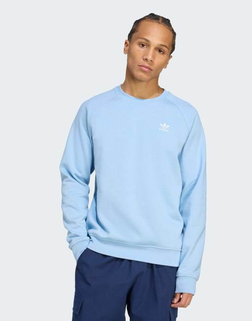 Sudadera azul ceniza con cuello redondo Trefoil Essentials de adidas Originals