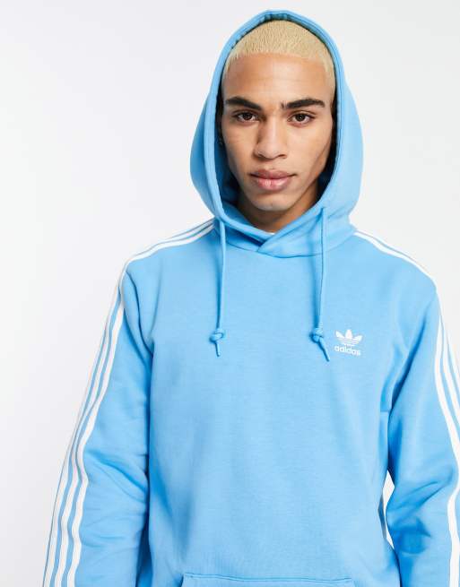 Sudadera cielo con capucha y diseño de tres rayas adicolor de adidas Originals | ASOS