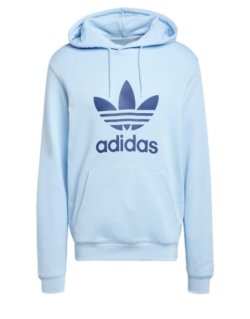 Trefoil Hoodie Adidas Azul Sudadera Azul Cielo Despejado Con