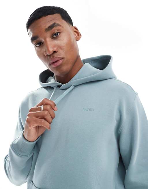 Sudadera azul claro con capucha y logo de Hollister