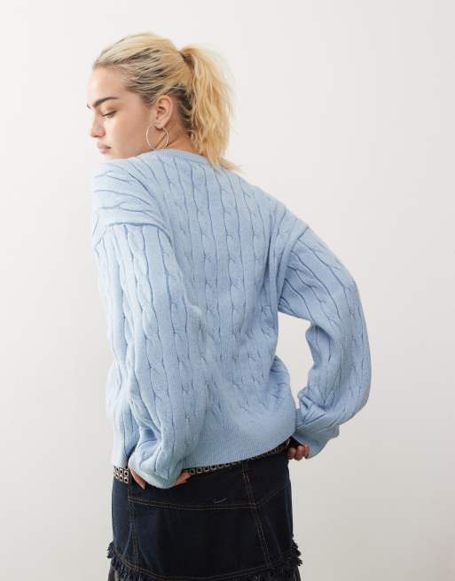 Sudadera azul claro con logo de punto de AAPE BY A BATHING APE®, 2 de 4