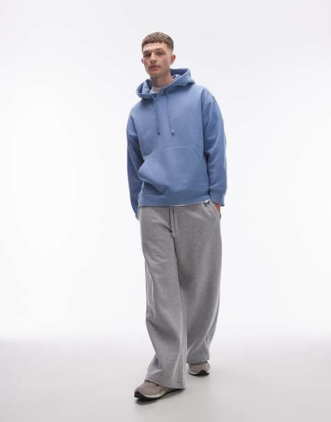 Sudadera azul claro extragrande con capucha de Topman - view 1