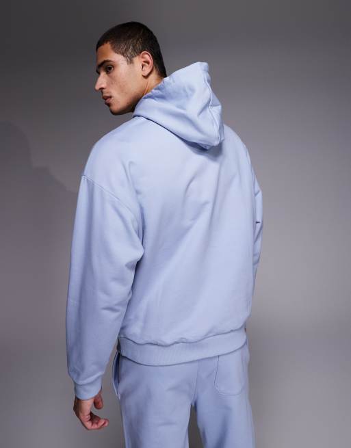 Sudadera azul claro extragrande con capucha y logo grande en el pecho Ditchle de HUGO Red (parte de un conjunto), 3 de 5