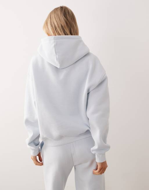 Sudadera azul claro holgada con capucha de Gina Tricot (parte de un conjunto), 3 de 4