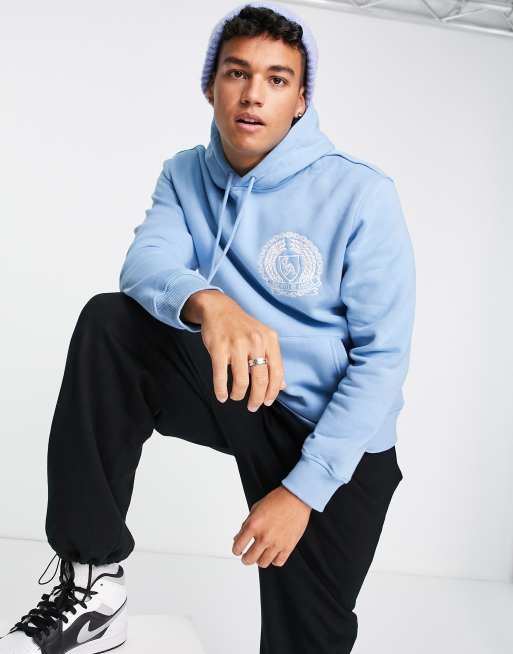 Sudadera azul con capucha y diseño "LA City of Angels" de Topman, 4 de 4