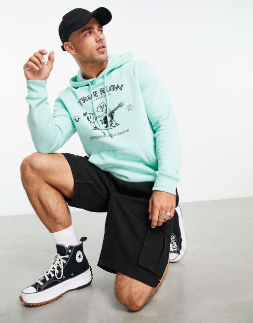 Sudadera azul con capucha y estampado de True Religion