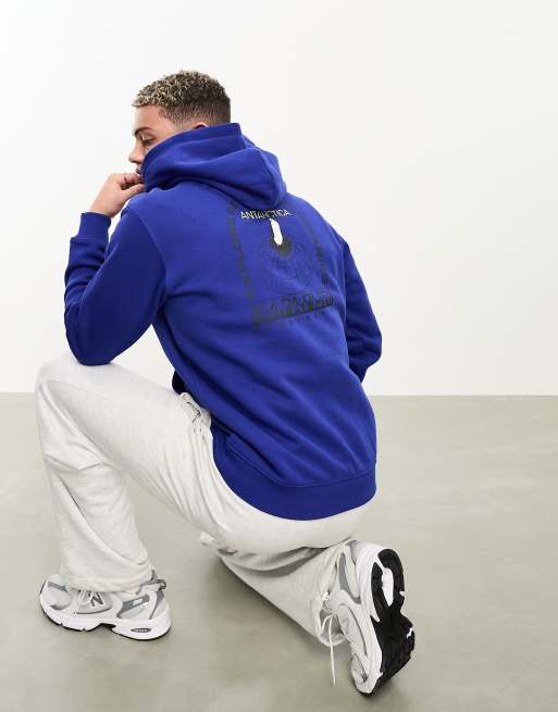 Sudadera azul con capucha y estampado trasero de felpa Neny de Napapijri