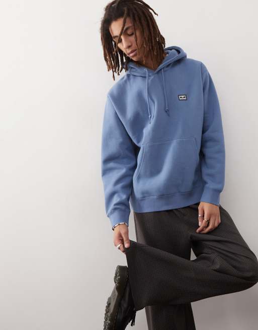 Sudadera azul con capucha y logo Established Works Eyes De Obey 