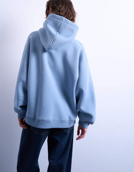 Sudadera azul con capucha y mangas globo de Topshop, 2 de 4