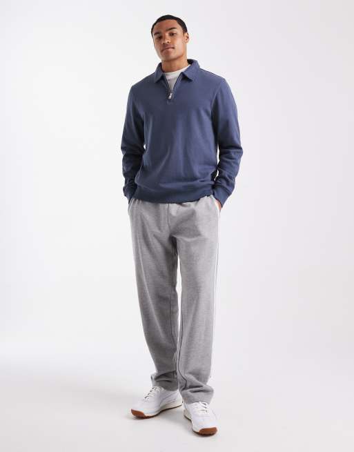 Sudadera azul con cremallera corta de felpa de Threadbare, 2 de 5
