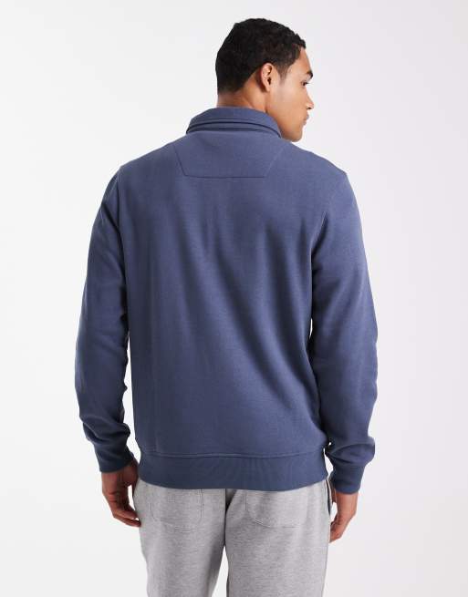 Sudadera azul con cremallera corta de felpa de Threadbare, 3 de 5