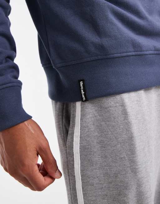 Sudadera azul con cremallera corta de felpa de Threadbare, 5 de 5