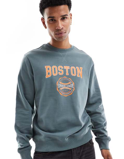Sudadera azul con estampado "Boston" de Threadbare - view 1