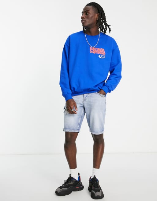 Sudadera azul con estampado en el pecho Future Lovers de New Love Club