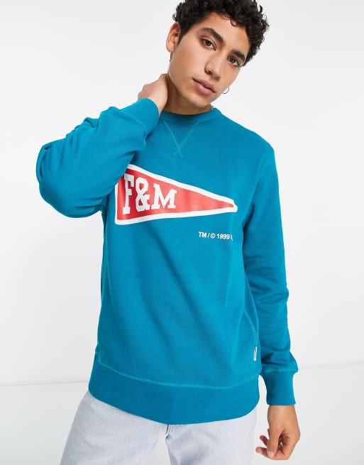 eliminar Sur insulto Sudadera azul con logo de Franklin & Marshall | ASOS