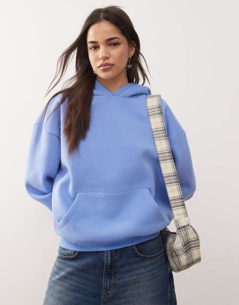 Sudadera azul de corte cuadrado con capucha de tejido grueso de COLLUSION - view 1