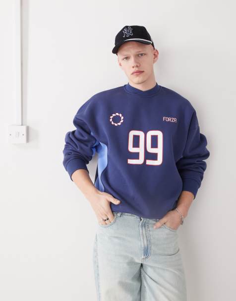 Sudadera azul de estilo futbolero de COLLUSION - view 1