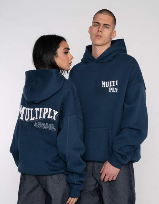 Sudadera azul desfile extragrande con capucha Pennant de Multiply Apparel