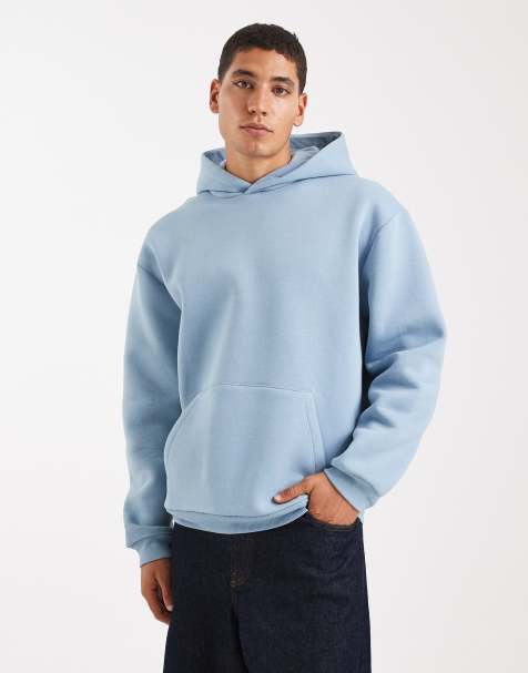 Sudadera azul empolvado básica de corte holgado con capucha de ASOS DESIGN - view 1