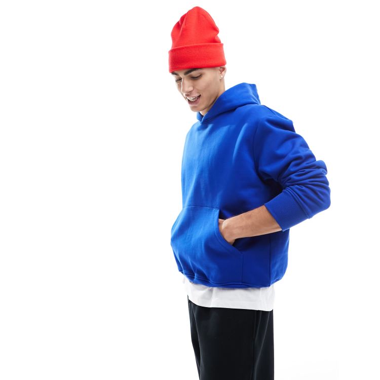 Sudadera color azul turquesa extragrande con capucha de ASOS DESIGN