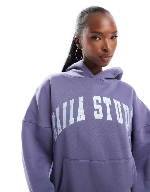 Sudadera azul extragrande con capucha y logo Studio de Kaiia (parte de un conjunto)