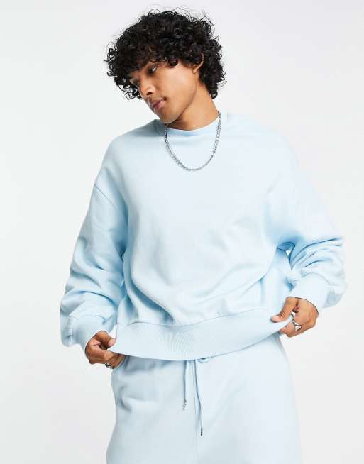 Sudadera azul extragrande con mangas exageradas de ASOS DESIGN (parte de un conjunto)