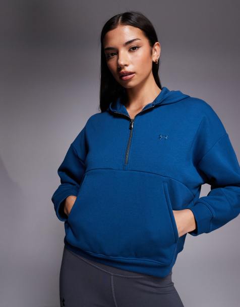Sudadera azul fuerte con capucha y media cremallera Icon de Under Armour - view 1