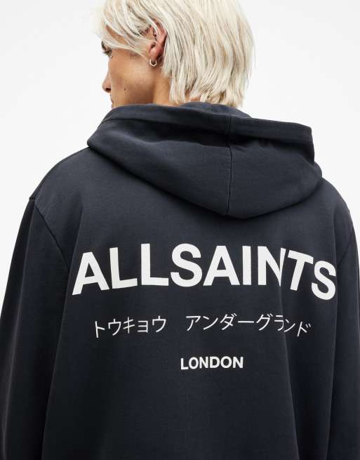 Sudadera azul Garnet con capucha Oth de AllSaints Underground