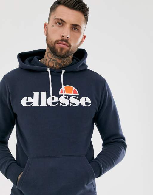 Sudadera azul marino cl sica con capucha y logo Gottero de ellesse