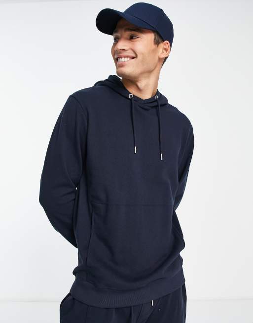 Sudadera azul marino con capucha de piqué de Soul Star (parte de un conjunto)