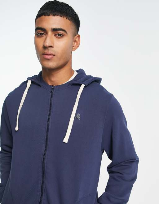 Sudadera azul marino con capucha Fade de Scalpers ASOS