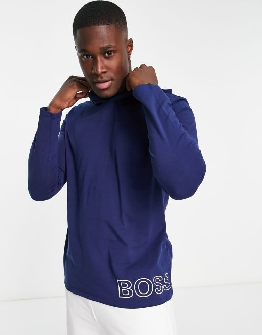 Sudadera azul marino con capucha Identity de BOSS Bodywear , 4 de 4