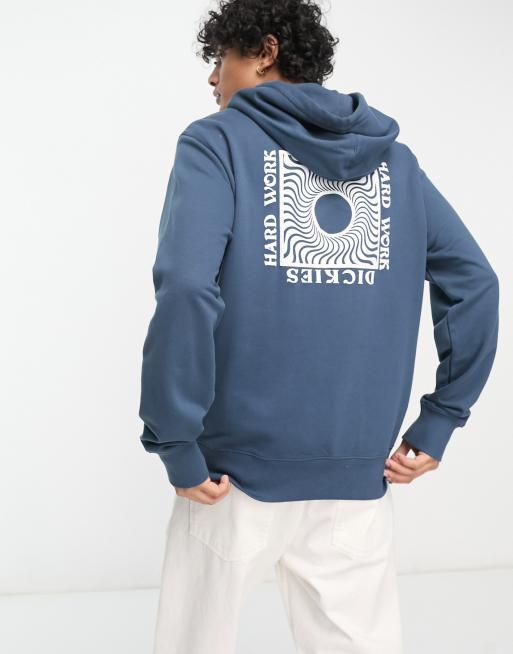 Sudadera azul marino con capucha y estampado en la espalda Oatfield de Dickies