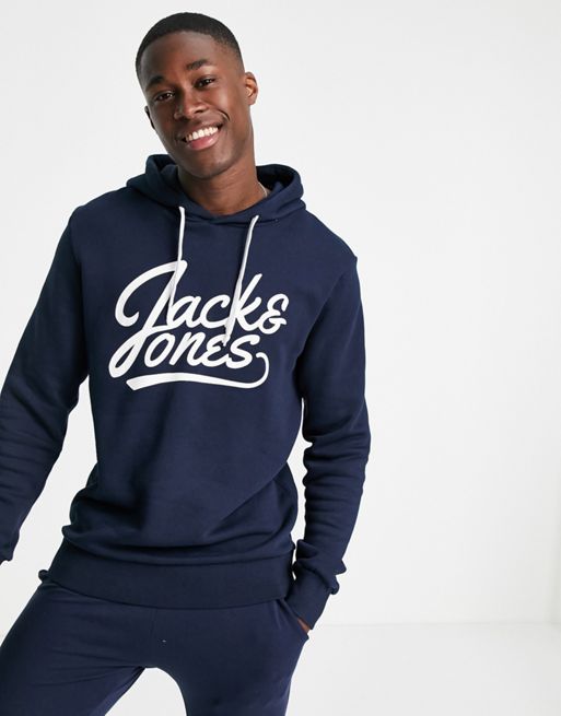 Jack & Jones - Ahora en Azul Marino sudadera con capucha de moda para hombre