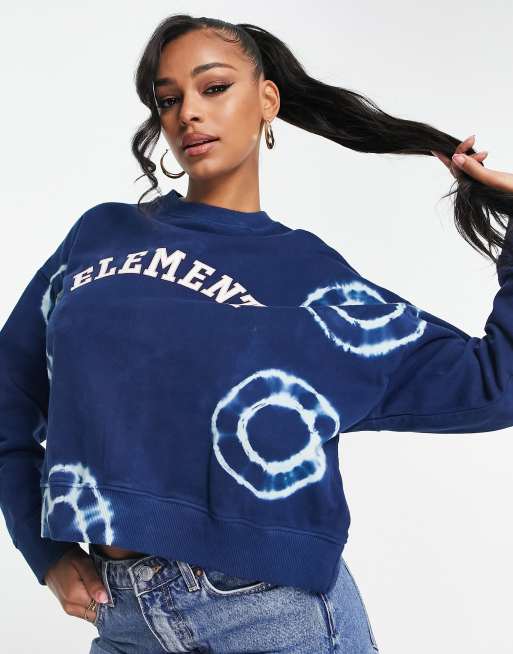 Sudadera azul marino con círculos efecto tie dye de Element