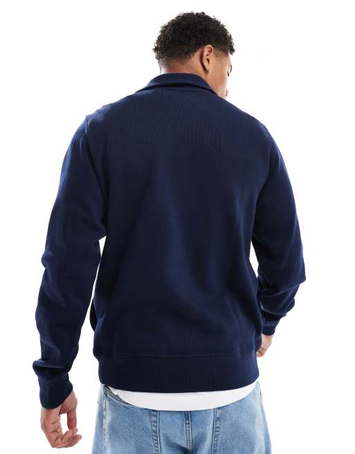 Sudadera azul marino con cremallera corta Essentials de Lacoste, 4 de 4
