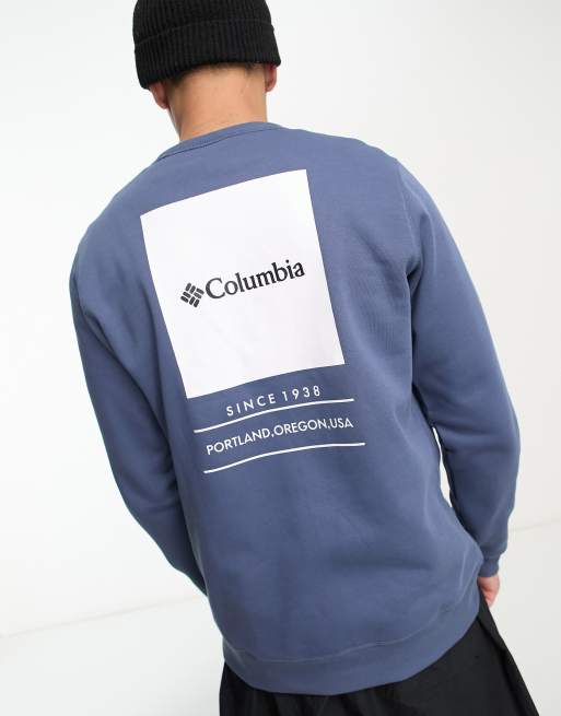 Sudadera azul marino con cuello redondo Barton Springs exclusiva en ASOS de Columbia