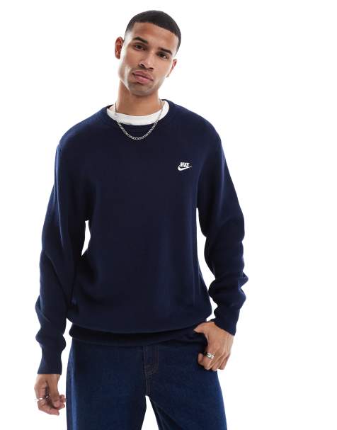 Sudadera azul marino con cuello redondo de Nike Club - view 1