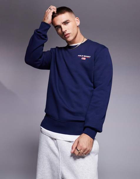 Sudadera azul marino con cuello redondo y logo de la colección cápsula Sport de Polo Ralph Lauren - view 1