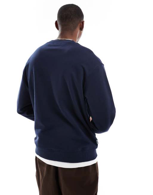 Sudadera azul marino con cuello redondo y logo Planter de Parlez, 4 de 4